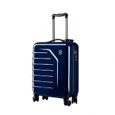 The 22 ultra-lightweight Victorinox Spectra™ carry-on travel case boasts a crush-proof shell and an adjustable handle that accommodates travelers of different heights. The eight-wheel double caster system makes for a smooth ride, while the exterior raised ridges increase strength. Interior zippered mesh divider wall.