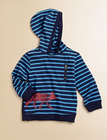 Made of a super-soft modal and cotton blend, this cozy, striped hoodie features a standout wolf print.Attached hoodLong sleevesPullover styleZippered slash pocketRibbed cuffs and hemModal cottonMachine washImported Made of a super-soft modal and cotton blend, this cozy, striped hoodie features a standout wolf print.Attached hoodLong sleevesPullover styleZippered slash pocketRibbed cuffs and hemModal cottonMachine washImported