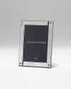 A modern design in polished silverplate, boldly punctuated with bolts at each corner. Black fabric backing Anti-tarnish finish Silver-plated RL closure Signature gift box Imported