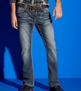 Sleek and slim. With a dark wash and a boot-cut style, these INC International Concepts jeans are just the right fit.