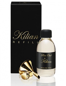 From the Arabian Night's Collection. Rose Oud is a more feminine interpretation of oud, layering the luxurious petals of the Turkish rose with Kilian's original Pure Oud scent. This unusual combination of rose with oud in a fragrance gives birth to a scent that is both mysterious and opulent yet comfortably familiar. Includes funnel. 1.7 oz. From the Arabian Night's Collection. Rose Oud is a more feminine interpretation of oud, layering the luxurious petals of the Turkish rose with Kilian's original Pure Oud scent. This unusual combination of rose with oud in a fragrance gives birth to a scent that is both mysterious and opulent yet comfortably familiar. Includes funnel. 1.7 oz.