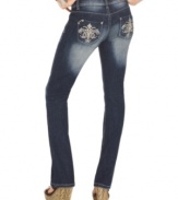 Feed your denim addiction with this bootcut style from Do Denim that features cool fade effects and a rad back pocket design!