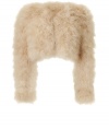 Get noticed in this statement-making cropped feather jacket from Emilio Pucci - Cropped silhouette, long sleeves, front closure - Style with skinny trousers and platform heels and a statement clutch