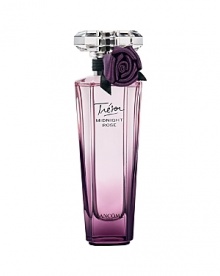 Charming. Mischievous. Desirable.A sexy-sweet blend of raspberry, rose, vanilla and sensual musk for mischievous femininity: Catch my heart if you can!Top Notes: Raspberry, Black currant bud absoluteMiddle Notes: Rose absolute, JasmineBase Notes: Vanilla, MuskThe bottle is inspired by the romantic hour just before midnight, when magic tints the sky a violet hue. An enchanted moment in time, whose every nuance is captured in the faceted bottle of Trésor Midnight Rose. This radiant jewel dressed in a delicate gradation of powdery pink to violet scintillates with multiple reflections. At its neck, a nighttime rose with satiny purple petals has just bloomed under the diamond-cut cap. Charming. Mischievous. Desirable.A sexy-sweet blend of raspberry, rose, vanilla and sensual musk for mischievous femininity: Catch my heart if you can!Top Notes: Raspberry, Black currant bud absoluteMiddle Notes: Rose absolute, JasmineBase Notes: Vanilla, MuskThe bottle is inspired by the romantic hour just before midnight, when magic tints the sky a violet hue. An enchanted moment in time, whose every nuance is captured in the faceted bottle of Trésor Midnight Rose. This radiant jewel dressed in a delicate gradation of powdery pink to violet scintillates with multiple reflections. At its neck, a nighttime rose with satiny purple petals has just bloomed under the diamond-cut cap.