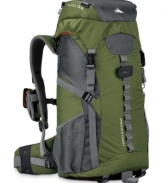 Travel light but travel prepared with a three-pound pack that lets you throw 35 liters of gear into its main compartment closing with drawstring and adjustable top lid. The single aluminum frame bar adjusts to fit the contours of your back, which is kept properly ventilated by the padded foam back panel and ventilation channels. Limited lifetime warranty.