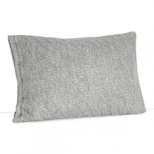 A diagonal herringbone pattern in a soft knit charcoal with side buttons.