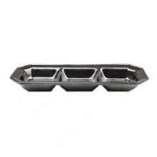 Present an assortment of snacks or spreads in this sturdy, pewter-finished stoneware server from Juliska. Present an assortment of snacks or spreads in this sturdy, pewter-finished stoneware server from Juliska.