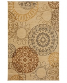 Featuring an iconic design that recalls American mid-century modern motifs, this casual Karastan rug is covered in bold mandala-like medallions in beautiful hushed hues. Woven from premium New Zealand wool, this rug offers alluring style and a blissfully soft feel underfoot. Featuring an iconic design that recalls American mid-century modern motifs, this casual Karastan rug is covered in bold mandala-like medallions in beautiful hushed hues. Woven from premium New Zealand wool, this rug offers alluring style and a blissfully soft feel underfoot.