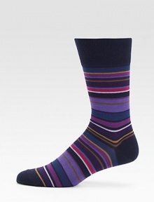 A sartorial classic, woven with rich, multicolored stripes in stretch cotton.Ribbed-knit trim75% cotton/25% polyamideMachine washImported