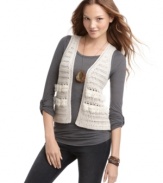 Add trendy texture to your outfit with this American Rag faux fur & wool knit vest -- a fall must-have!