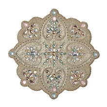 Make any table setting shine with this stunning Kim Seybert placemat, richly detailed with iridescent beads and jewels. Make any table setting shine with this stunning Kim Seybert placemat, richly detailed with iridescent beads and jewels.