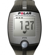 Follow your heart with a watch that monitors its rate on a large, easy-to-read display and moves you toward improvement with a manual target zone. Displaying a summary of your workout, this heart rate monitor keeps you in shape. 2-year limited warranty. Model FT1.