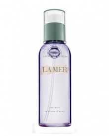 The highly charged waters in La Mer's refreshing The Mist heal, hydrate and rebalance even the driest complexions. It creates a special negative ion-rich environment that instantly shifts skin's energy level, visibly uplifting and reviving lethargic skin. A live internal magnet continually recharges the ingredients to maintain their optimum potency. Marine and botanical extracts soothe surface irritations and gently relax dry lines to restore skin's appearance. Indispensable after exposure to sun, wind or other dehydrating conditions. Also recommended for men after shaving.