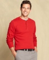 Classic cool. This henley shirt from Tommy Hilfiger is the one you need for your fall look.