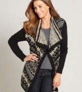 Seasonally chic Fair Isle knit updates Style&co.'s classic open-front cardigan. Perfect for layering with tees and turtlenecks when the weather turns chilly! (Clearance)
