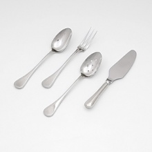 A perfect strand of pearls borders a classic heirloom shape. Forged from superior 18/10 stainless steel. A perfect strand of pearls borders a classic heirloom shape. Forged from superior 18/10 stainless steel.
