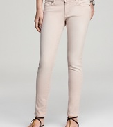 Paige Denim masters the new season's colored-denim trend with these skinny jeans, rendered in a soft, pastel hue.