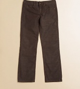 Modern corduroy basics with the five-pocket styling, straight-leg silhouette and a little stretch for a comfortable fit in a cool new hue.Front button closureWaistband with belt loopsZip flyFive-pocket styleCottonMachine washImported