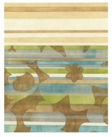 The power of flowers is clear with room-defining Seaside Garden II wall art. Giant blooms layered with stripes in tranquil sand and sea tones have a bold impact but quiet aura.
