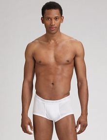 EXCLUSIVELY OURS. Comfortable Supima cotton with signature logo on elasticized waistband. Three pair per pack Machine wash Imported EXCLUSIVELY OURS. Comfortable Supima cotton with signature logo on elasticized waistband. Three pair per pack Machine wash Imported