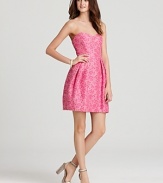 Packed with feminine details, this Shoshanna strapless dress makes a charming statement at every twirl.