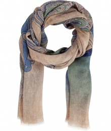 Perfect for dressing up warm weather separates, Etros linen scarf radiates the brands iconic aesthetic with a cool modern twist - Frayed edges - Pair with luxe cashmere tops and streamlined minimalist accessories