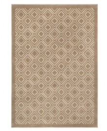 A geometric diamond design in neutral colors creates a lasting impact in this Tribecca rug. The streamlined, low pile construction gives it a soft and durable finish. (Clearance) A geometric diamond design in neutral colors creates a lasting impact in this Tribecca rug. The streamlined, low pile construction gives it a soft and durable finish. (Clearance)
