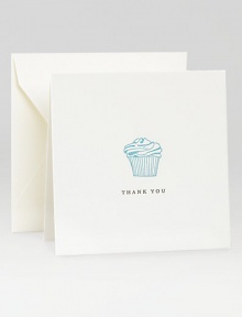 Express your thanks with the combination of sweetness and sophistication imparted by these elegant foldover notes with a luscious looking cupcake design, letterpressed by hand on creamy cotton stock that lends extra meaning to your words.Original Charles Fradin illustrationLetterpressed by hand100% cotton stock4.75 square (folded)Set of 8, with envelopesMade in USA