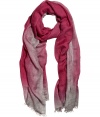 A bohemian-inspired ombre print gives this luxe scarf from Faliero Sarti of-the-moment appeal - Gradient ombre print, easy to style length, frayed hem - Style with an elevated jeans-and-tee ensemble or with a printed day dress