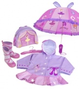 Twinkle toes! This cute ballerina raincoat from Kidorable will keep her footloose & fancy free, even on gray days!