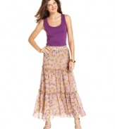 Channel a boho-chic look with Ellen Tracy's modern floral-printed skirt. Pair it with a bright tank top or scoop-neck tee for everyday style that stays feminine.