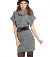 Who knew sweater dresses could look this sleek? Pair this dress from Sequin Hearts with thick tights and booties for an ultra hot ensemble!