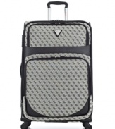 Stepping out is simple. The classic look of this put-together bag puts you on the fast track to easy travel with a durable jacquard exterior and fully-lined interior, which includes a suiter system for wrinkle-free arrivals and an add-a-bag strap for carrying more, always in comfort. 5-year warranty.