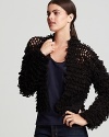 Knit loops lend dimension to this cozy Ella Moss Jacket. Layer it over basic tanks and party frocks alike.