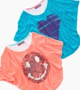 Fun and whimsical style hacci circle tops by Epic Threads.  Goes great with jeans.