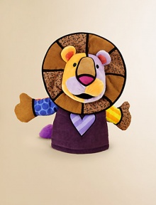 Embellished with an artful patchwork of vivid patterns, this friendly lion puppet will be your little one's new best friend.12W X 11HCottonWashable surfaceRecommended for ages 0+Imported