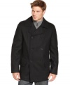 Get classic sea-faring style with this peacoat from Nautica with naval-inspire details.
