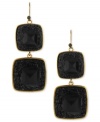 Double your pleasure with Kenneth Cole New York's drop earrings. Crafted from gold-tone mixed metal, black pave glass crystal pops while smaller accents add a subtle touch. Approximate drop: 2-9/10 inches.