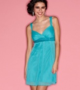 A sequined empire waistline and dreamy chiffon overlay unite gracefully on this dress from Ruby Rox!