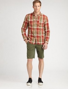 An easy option for effortless style, in a rustic-inspired, plaid-checked cotton.Button-frontChest patch pocketsCottonMachine washImported An easy option for effortless style, in a rustic-inspired, plaid-checked cotton.Button-frontChest patch pocketsCottonMachine washImported