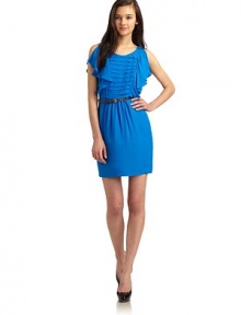 THE LOOKTiered bodiceFlutter sleevesRemovable leopard-print skinny beltPleated skirtTHE FITAbout 35 from shoulder to hemTHE MATERIALSilkFully linedCARE & ORIGINDry cleanImportedModel shown is 5'9 (175cm) wearing US size 4. 