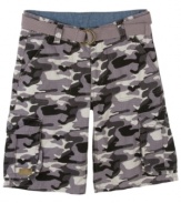 Don't lose sight of fun fashion with these camouflaged cargo shorts from Levi's.