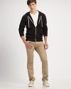 Classic weekend staple, in soft superior cotton, subtly updated with contrast piping.Full-zip frontDrawstring hoodRibbed cuffs and hemCottonMachine washImported