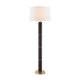 Leather wrapped shaft with natural brass accents makes for a fabulous floor lamp.