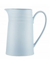 Elegance comes easy with the Fair Harbor large pitcher, perfect for sangria or lemonade. Durable stoneware in a cool sky hue is half glazed, half matte and totally timeless.