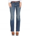 In a flattering bootcut fit, these Levi's 515 jeans feature embroidery and studs at the back flap pockets for a bit of western flair!