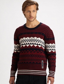 A perfectly designed jacquard pattern defines this crewneck pullover, shaped in a superior wool blend.Crewneck80% wool/20% polyamideDry cleanImported