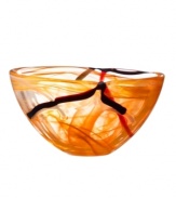 With a fiery orange haze and hand-applied bands of eye-catching color, each Contrast bowl from Kosta Boda is completely unique. A simple shape showcases each stroke and swirl with bold artistry.