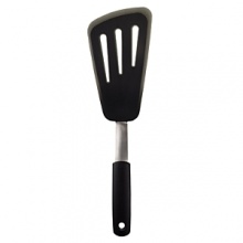 The OXO Good Grips Silicone Flexible Turners combine the strength of stainless steel with the advantages of silicone. The silicone outer layer, which is heat resistant to 600 degrees Fahrenheit and safe for non-stick cookware, is bonded to a flexible stainless steel core for added stability. The Turners have thin, flexible edges that glide easily beneath all foods and are perfect for flipping fragile foods while keeping them intact. All Silicone Flexible Turners have soft, comfortable, non-slip grips and are the perfect companions to non-stick cookware and bakeware. The OXO Good Grips Silicone Flexible Turners combine the strength of stainless steel with the advantages of silicone. The silicone outer layer, which is heat resistant to 600 degrees Fahrenheit and safe for non-stick cookware, is bonded to a flexible stainless steel core for added stability. The Turners have thin, flexible edges that glide easily beneath all foods and are perfect for flipping fragile foods while keeping them intact. All Silicone Flexible Turners have soft, comfortable, non-slip grips and are the perfect companions to non-stick cookware and bakeware.