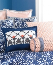 Endless rings. Brilliant orange and blue tones commingle with ultra-modern patterns in this Ringtrace completer set from Martha Stewart Collection for a bold, contemporary look. Endless rings. Brilliant orange and blue tones commingle with ultra-modern patterns in this Ringtrace completer set from Martha Stewart Collection for a bold, contemporary look.